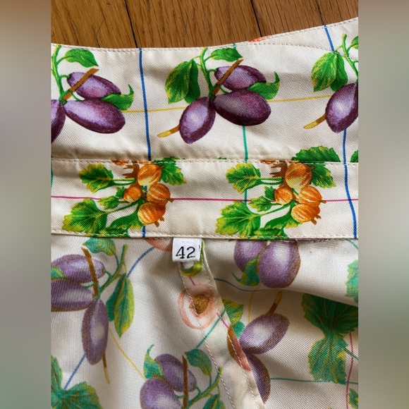 90s Vintage Gianni Versace Fruit Print Silk Blouse - Picture 13 of 13